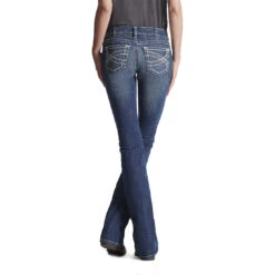 Ariat Real Mid Rise Boot Cut Ladies Entwined Marine Jeans - Exceptional Quality For Fashionable Women