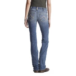 "Ariat Real Straight Ladies Icon Rainstorm Jeans: Premium Fashionwear For Effortless Style"