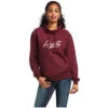 Sweatshirt Ariat Real Logo High Neck Heather Zinfandel Sp22 Ladies -Ride Strong Shop Ariat Sweatshirt Real Logo High Neck Heather Zinfandel Sp22 Ladies