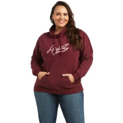 Sweatshirt Ariat Real Logo High Neck Heather Zinfandel Sp22 Ladies -Ride Strong Shop Ariat Sweatshirt Real Logo High Neck Heather Zinfandel Sp22 Ladies 3