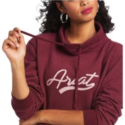 Sweatshirt Ariat Real Logo High Neck Heather Zinfandel Sp22 Ladies -Ride Strong Shop Ariat Sweatshirt Real Logo High Neck Heather Zinfandel Sp22 Ladies 5