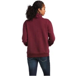 Sweatshirt Ariat Real Logo High Neck Heather Zinfandel Sp22 Ladies -Ride Strong Shop Ariat Sweatshirt Real Logo High Neck Heather Zinfandel Sp22 Ladies 6