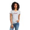 Tee Shirt Ariat Real Logo Script Classic Fit Heather Grey Sp22 Ladies -Ride Strong Shop Ariat Tee Real Logo Script Classic Fit Heather Grey Sp22 Ladies