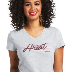 Tee Shirt Ariat Real Logo Script Classic Fit Heather Grey Sp22 Ladies -Ride Strong Shop Ariat Tee Real Logo Script Classic Fit Heather Grey Sp22 Ladies 4