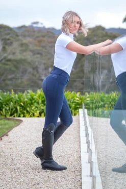 Navy Hannah High Waisted Breech By QJ Riding Wear