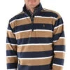 Rugby Top Thomas Cook Sutherland Stripe 1/4 Zip W22 Tan & Navy Mens -Ride Strong Shop Thomas Cook Sutherland Stripe 14 Zip Rugby Top Tan Navy Mens