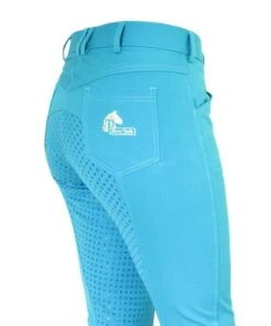 Micro Woven Cotton Blend Jodhpurs In Turquoise - Final Runout, Last Sizes -Ride Strong Shop Turquoise Cotton Micro Woven Jods 10