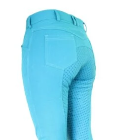 Micro Woven Cotton Blend Jodhpurs In Turquoise - Final Runout, Last Sizes -Ride Strong Shop Turquoise Cotton Micro Woven Jods 4