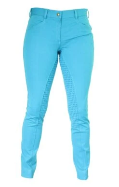 Micro Woven Cotton Blend Jodhpurs In Turquoise - Final Runout, Last Sizes -Ride Strong Shop Turquoise Cotton Micro Woven Jods 8