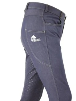 Men's Denim Breeches With Silicone Seat And Phone Pocket