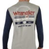 Tee Shirt Wrangler Brando Long Sleeve W22 Grey Marle Navy Mens -Ride Strong Shop Wrangler Tee Shirt Brando Long Sleeve Grey Marle Navy Mens