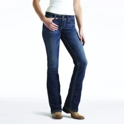 "Ariat Women's R.E.A.L Riding Jeans Whipstitch - Ocean: Stylish And Functional Equestrian Attire"