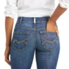Ariat Women's Real Mid Rise Stackable Straight Leg Jean -Ride Strong Shop ariat womens real mid rise stackable straight leg jean trailrace equestrian outfitters