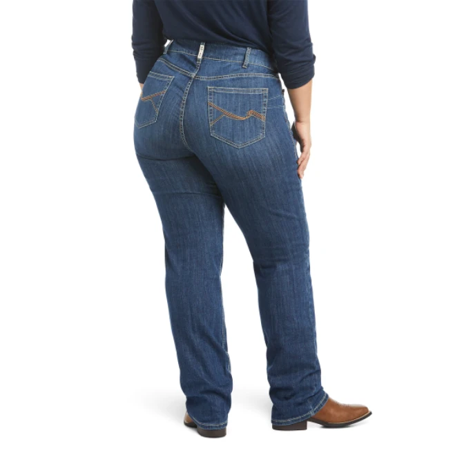 Ariat Women's Real Mid Rise Stackable Straight Leg Jean 6 Ariat Women's Real Mid Rise Stackable Straight Leg Jean - Image 4