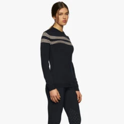 Cavalleria Toscana Striped Merino Crew Knit -Ride Strong Shop cavalleria toscana striped merino crew knit trailrace equestrian outfitters 6