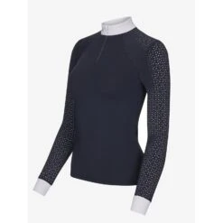 LeMieux Olivia Long Sleeve Show Shirt -Ride Strong Shop lm oliviashowshirt longsleeve navy2 hr 779cdbac 09fa 4594 8003 e2fd5e591612