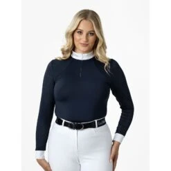 LeMieux Olivia Long Sleeve Show Shirt -Ride Strong Shop lm oliviashowshirt navy14 rt 3f83a302 2eb9 41e2 a5ae 7b574d1ff73a